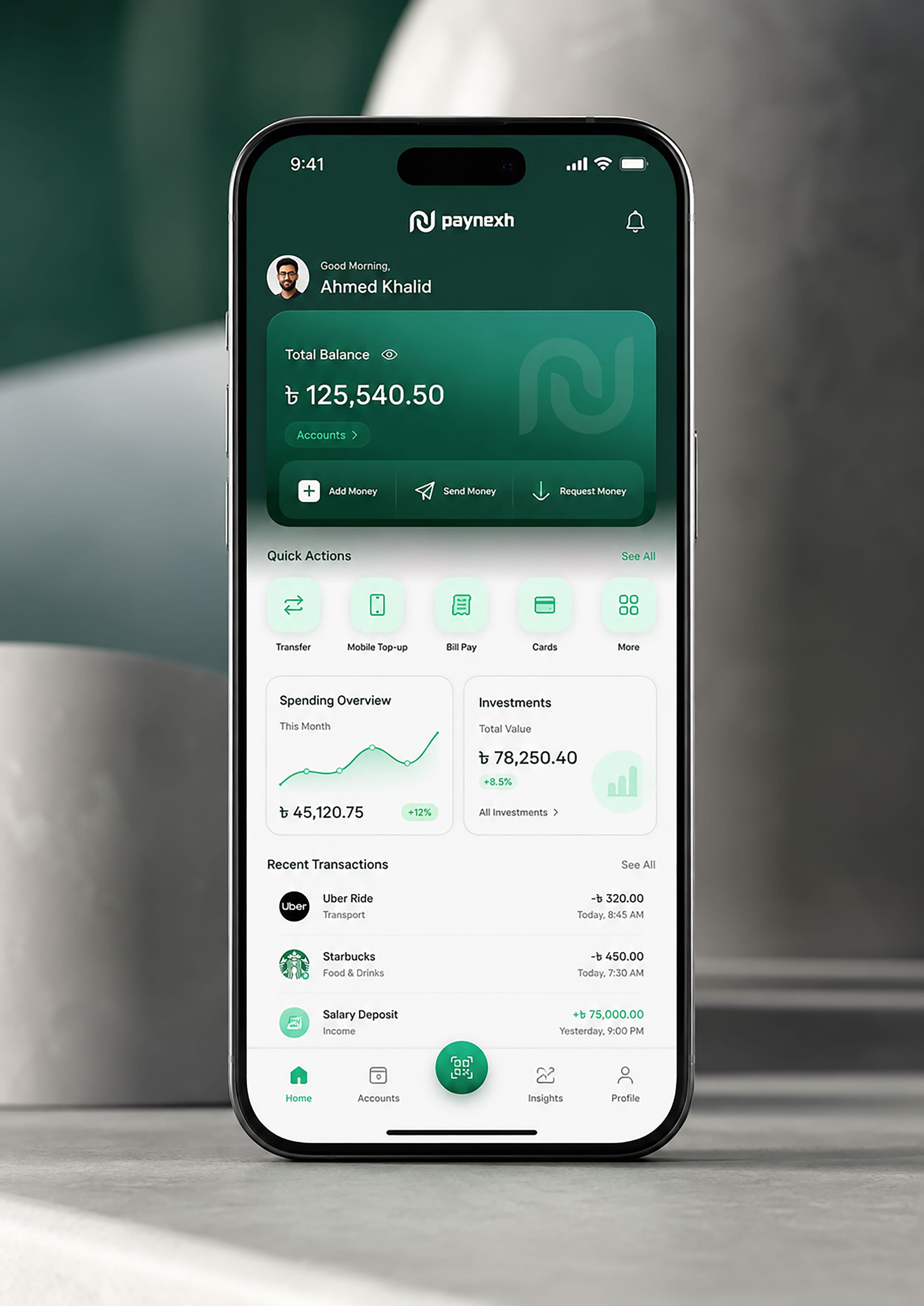 Paynexh brand identity application